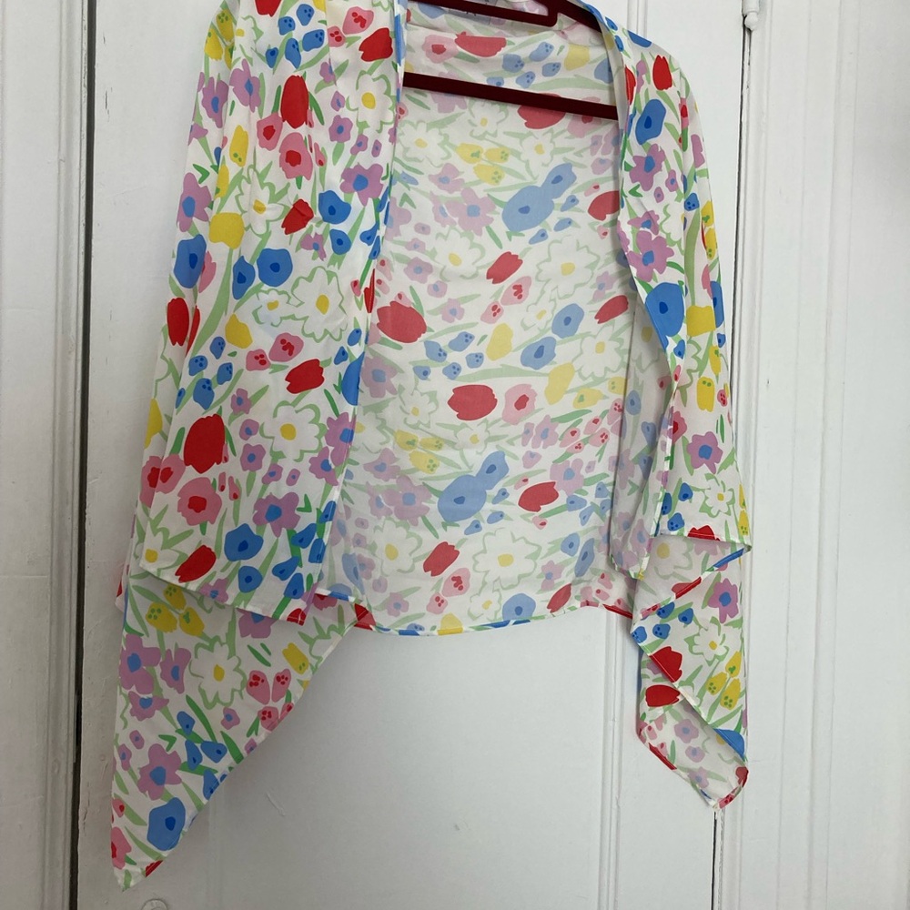 With Jean scarf spring floral coverup wrap